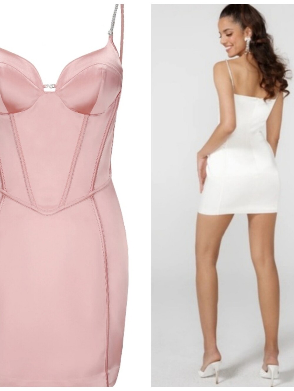 Nana Jacqueline Anastasia Regal Sculpted Bustier Diamond Dress White S